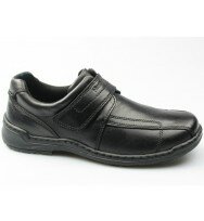 New Mens Hush Puppies Black Velcro Grounds Casual Clark Comfort Wide Fit Shoe