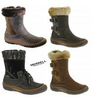 New Ladies Womens Merrell Winter Snow Fur Lined Casual Walking Hiking Boot Size 