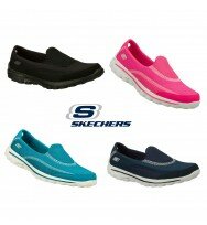 Womens Skechers GO WALK Slip On Trainers Ladies Comfort Walking Shoe Pumps Size
