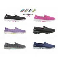 New Womens Skechers GO WALK 3 Slip On Trainers Ladies Comfort Walking Shoe Pumps