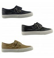 New Womens Ladies Glossy Snake Skin Velcro Slip On Casual Trainer Shoe Size 3-8