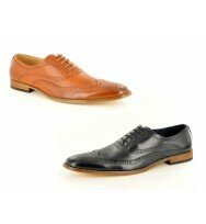 Mens Leather Lined Brogue Formal Lace Up Office Shoes New Casual Smart Shoe Size