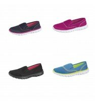 New Womens Ladies Casual Go Walking Trainer slip On Leasure Twin Gusset Shoe Size 3-9 Uk