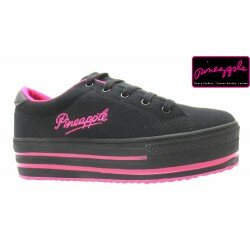 New Girls Pineapple Dance Canvas Creeper Lace up Casual Low Top Platform Shoe