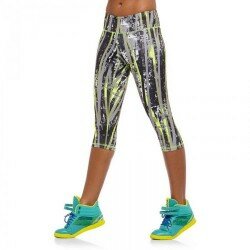 Ladies Fitness Running Leggings Gym Exercise Yoga Print Capri Sports Pants Size 8-18
