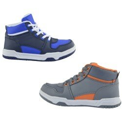 New Kids Boys Skate Flat High Top Ankle Boots Lace Up Basketball Trainer 