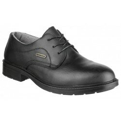 Mens Amblers Black Leather S3 Safety Work Shoe Waterproof Formal Steel Toe