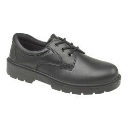 Mens Amblers Black Leather Safety Work Shoe Formal Composite Toe Midsole 