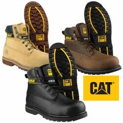 Mens Caterpillar Holton Steel Toe Cap Safety Boots CAT 6" Work Boots Size 6-13