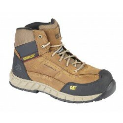 Mens Caterpillar Leather Work Boots Non Metal Toe & midsole Mid Ankle Boots