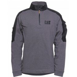 Mens Caterpillar Tactical 1/4 Zip Work Shirt Long Sleeve Cuff Swearshirt Casual