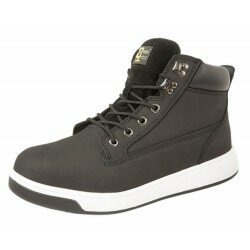 Mens Work Boots Safety Toe Cap Black Leather Ankle Trainer Shoes