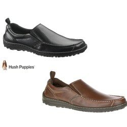 New Mens Hush Puppies Belfast Wide Fit Comfort Casual Slip On Work Shoe