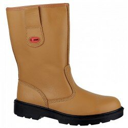 Unisex Centek Leather Safety Work Rigger Boots Steel Toe Midsole Slip On