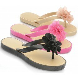 New Womens Ladies Flip Flops Womens Flower Toe Post Sandals Summer Beach Shoes Size 3-8 UK