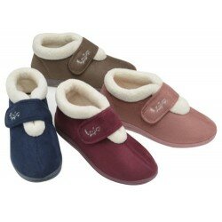 Womens Casual Comfort Ladies Hook and Loop Comfy Walking Slippers Shoe