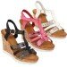 Ladies Cork Wedge Heel Shoes Strappy Sling Back Open Toes Summer Sandals